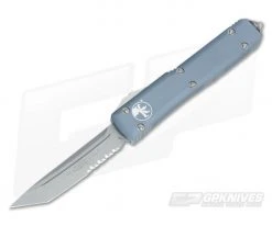 Microtech Ultratech Gray CC Apocalyptic Serrated Tanto OTF Automatic Knife 123-11CCAPGY