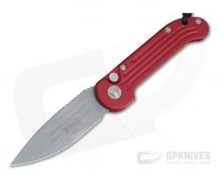 Microtech LUDT Apocalyptic M390 Plain Edge Red Automatic Knife 135-10APRD