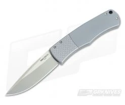 Protech BR-1 Magic Whiskers Bolster Release Grey Handle Stonewashed Blade BR-1.10